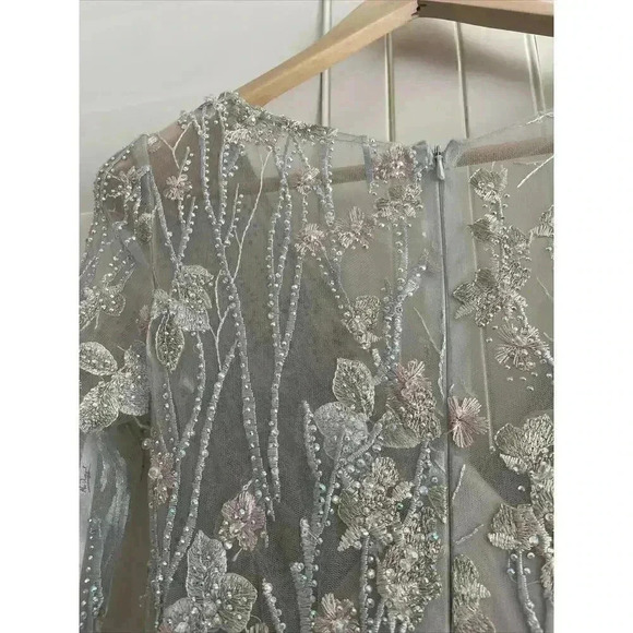 Mac Duggal 20402 Embellished Wrap Illusion A Line Gown 4 Pastel Floral Evening - Picture 11 of 12